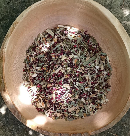 Organic Lemongrass & Hibiscus Tea with Peppermint and Ginger - Fall Tea Party - Natural Wellness Gifts under 30 - Handcrafted Herbal Tea+9--