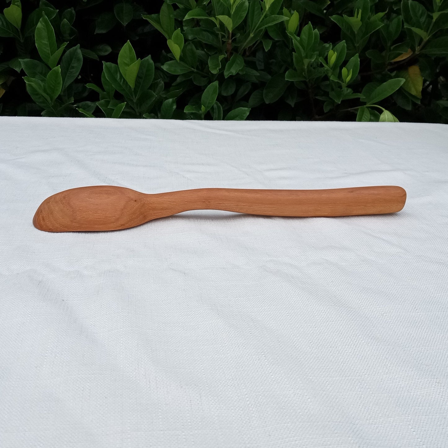 Hand Carved Wooden Mixing Spoon - Stout Curvy Handled Serving Spoon - Unique Handmade Gifts for the Chef - OOAK Decorative Kitchen Essential