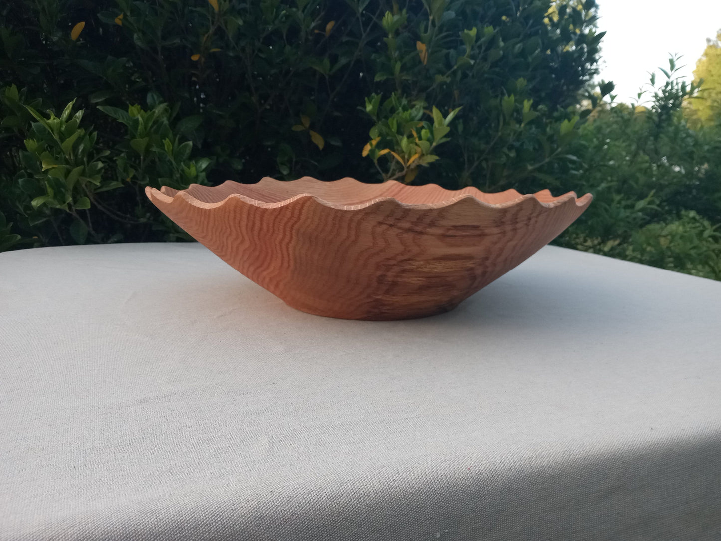 Large Handmade Oak Wood Bowl - Turned Wood Salad Bowl - Wood Centerpiece for the Table - Natural Dining Room Decor - 18" Salad Serving Bowl