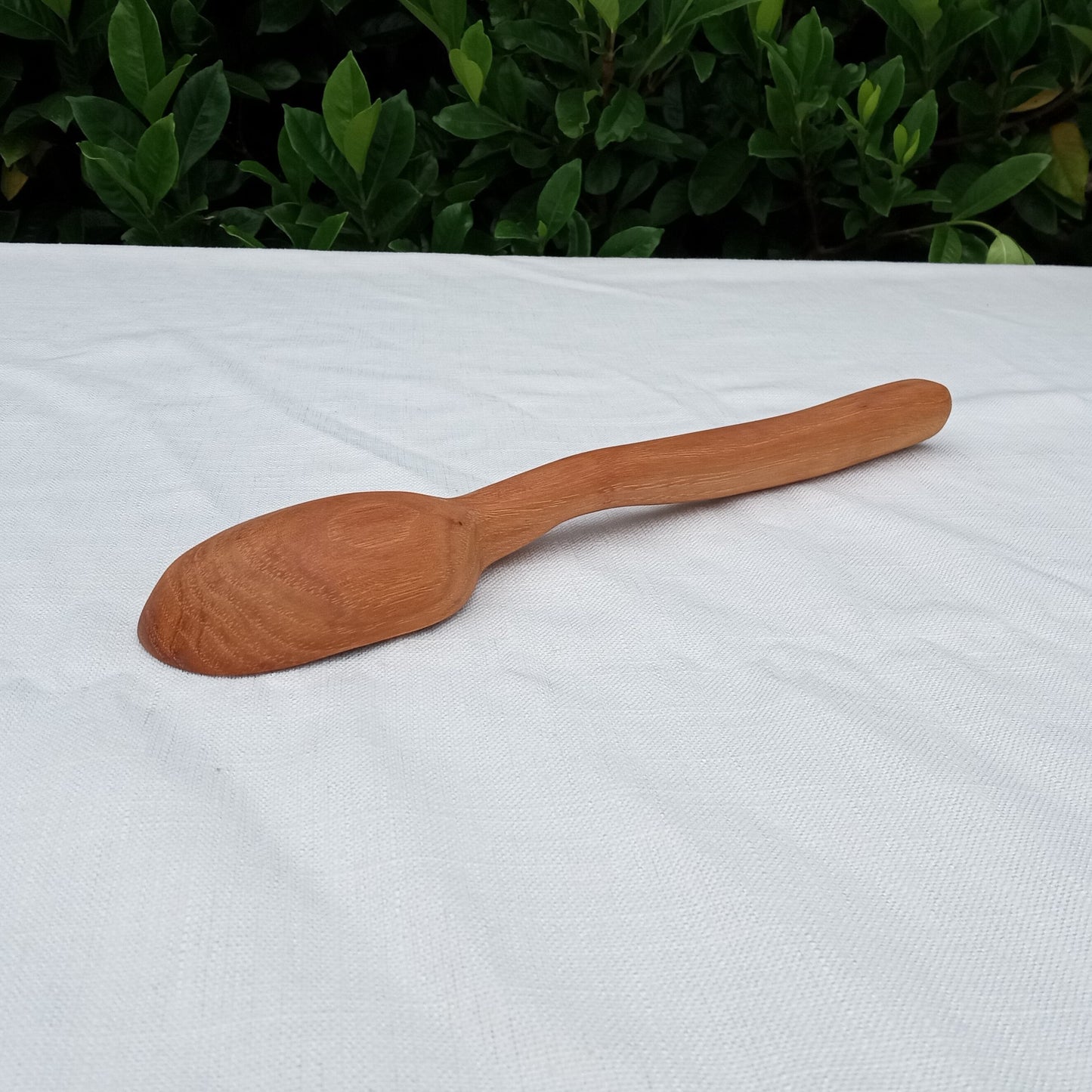 Hand Carved Wooden Mixing Spoon - Stout Curvy Handled Serving Spoon - Unique Handmade Gifts for the Chef - OOAK Decorative Kitchen Essential