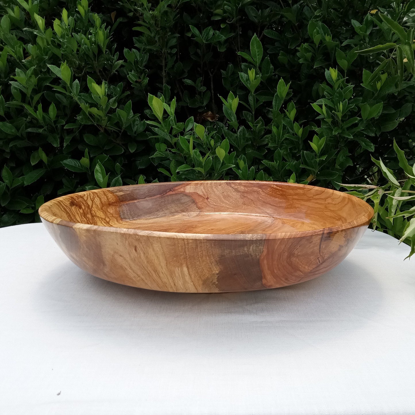 22" Handmade Pecan Wood Burl Bowl - Extra Large Decorative Wooden Centerpiece for Conference Table - Rare Oversized Turned Wood Bowl - Unique Art