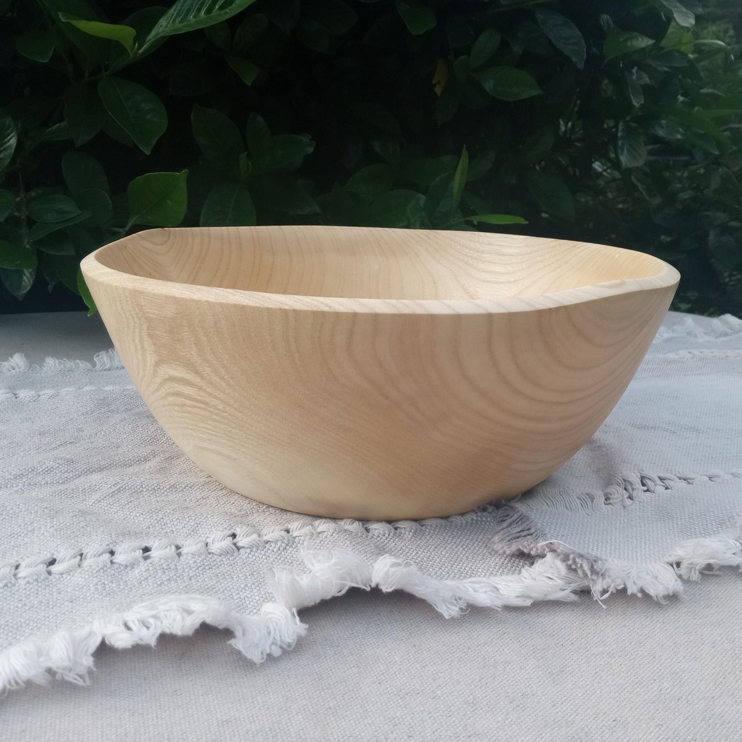 Turned Hackberry Wood Salad Bowl - 10" Handcrafted Wooden Bowl - Wood Kitchen Decor - Unique Wedding Gifts - Housewarming Gift for Couple