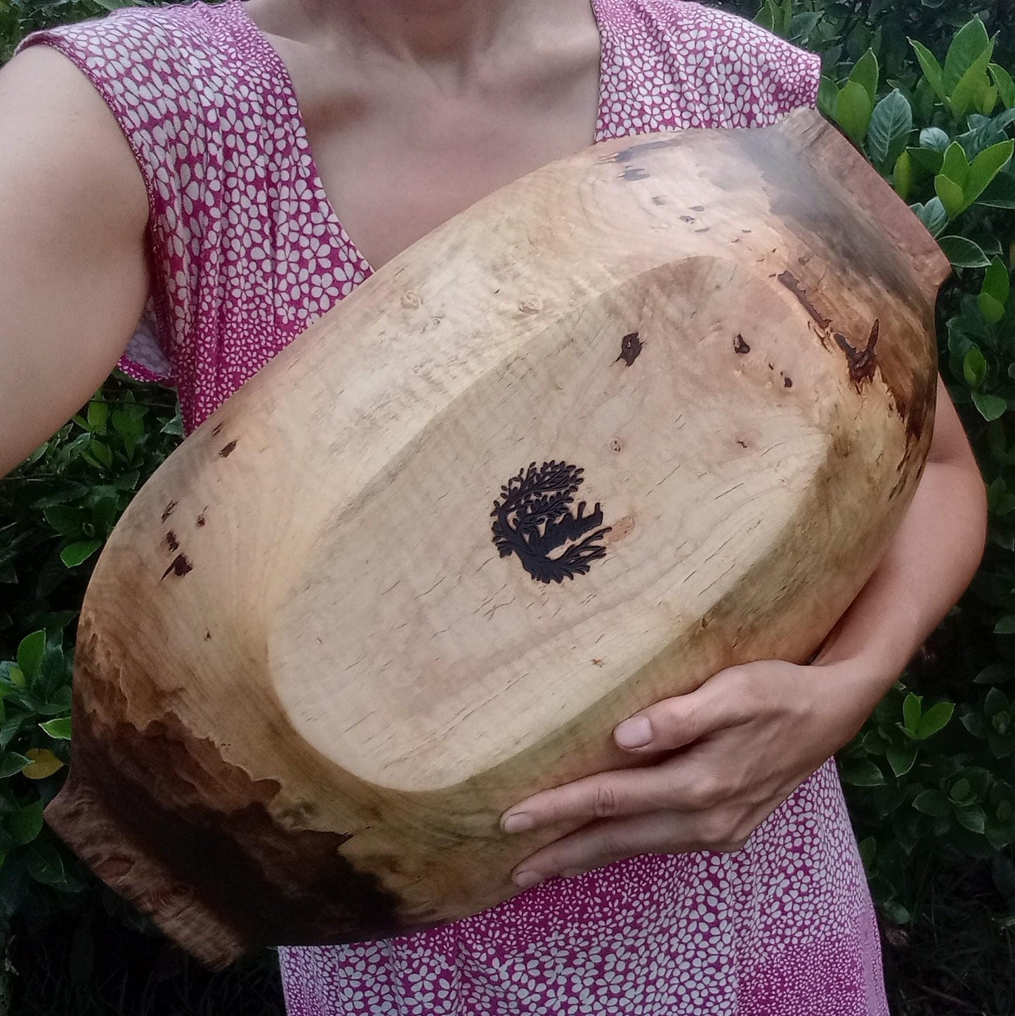 Food Safe Dough Bowl - Handmade Maple Wood Bowl - Unique Gift for Mom - Figured Wood Centerpiece Bowl for the Table