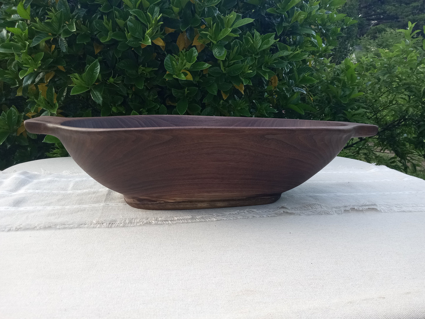 Handcrafted Wooden Dough Bowl - 23" Colonial Style Black Walnut Wood Bread Bowl - Wooden Serving Bowl - Wood Centerpiece for the Table