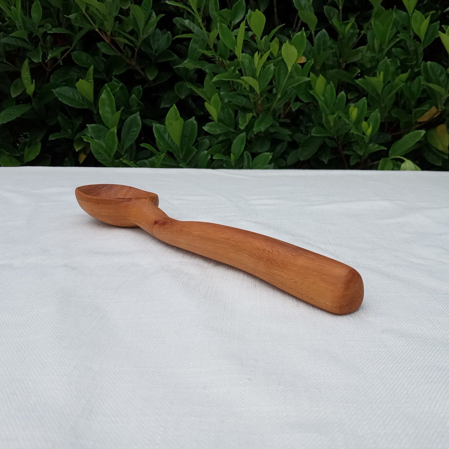 Hand Carved Wooden Mixing Spoon - Stout Curvy Handled Serving Spoon - Unique Handmade Gifts for the Chef - OOAK Decorative Kitchen Essential