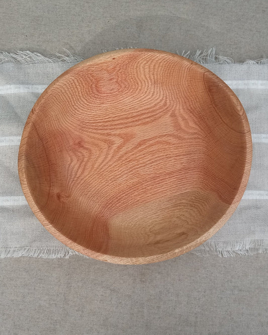 Handmade Oak Wood Bowl - Natural Edge Turned Wood Salad Bowl - Handcrafted Wooden Centerpiece for the Table -Housewarming Gift for Couple