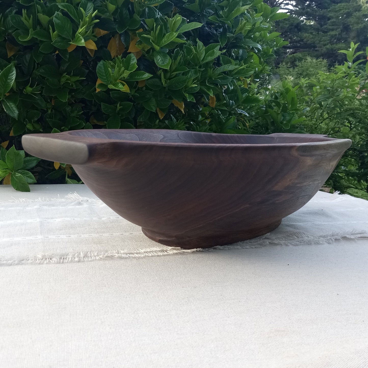 Handcrafted Wooden Dough Bowl - 23" Colonial Style Black Walnut Wood Bread Bowl - Wooden Serving Bowl - Wood Centerpiece for the Table