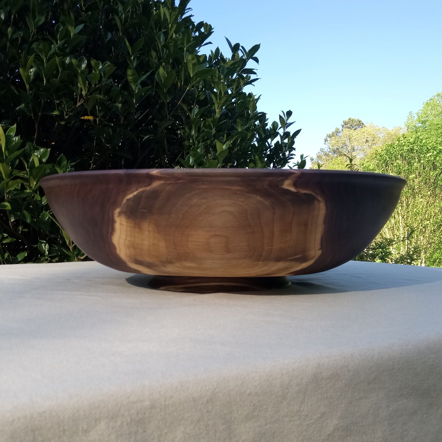 Extra-Large 20" Black Walnut Wood Salad Bowl - Unique Handmade Wooden Serving Bowl - Rare Turned Wood Centerpiece - Oversized OOAK Wood Bowl