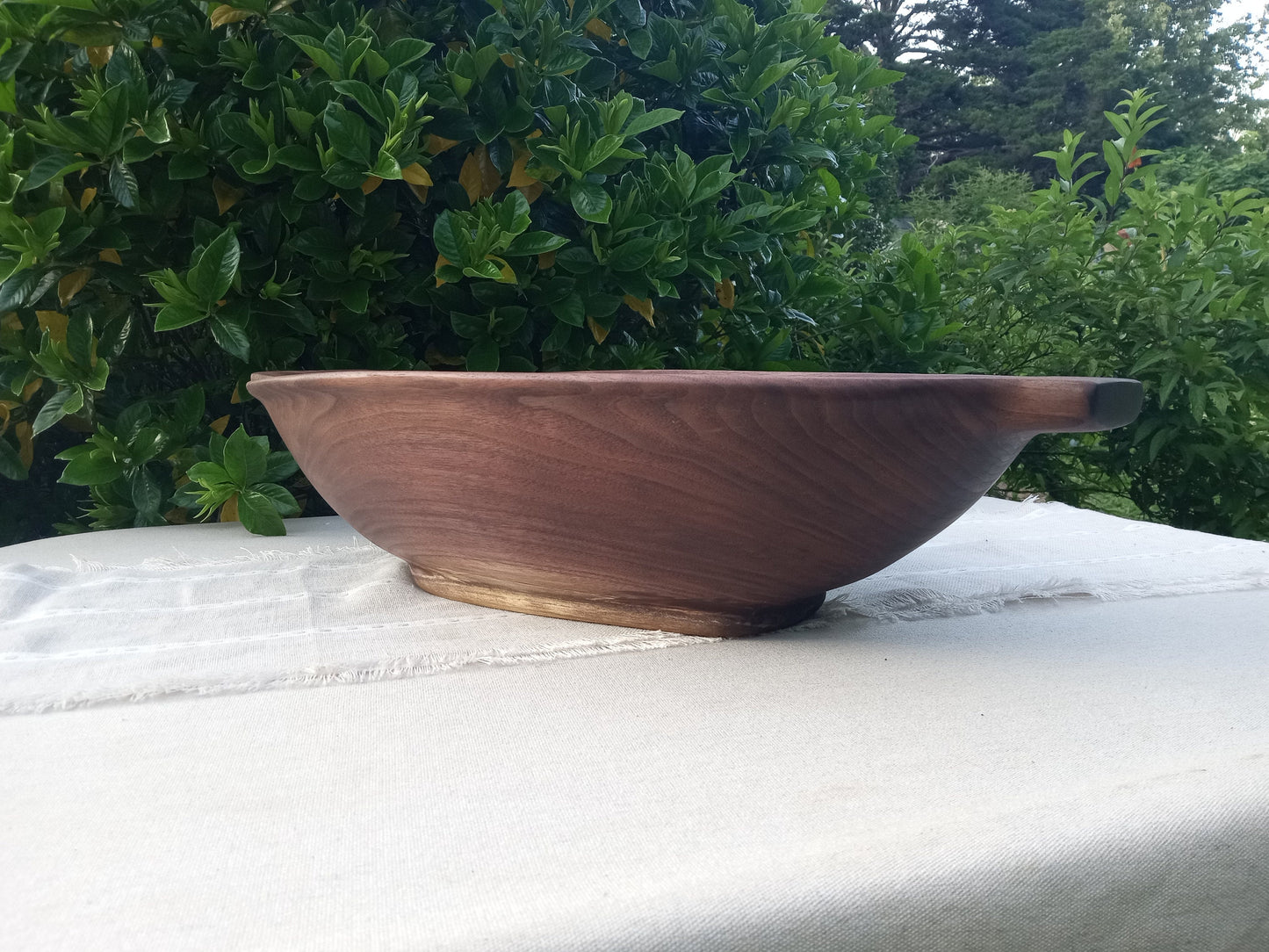 Handcrafted Wooden Dough Bowl - 23" Colonial Style Black Walnut Wood Bread Bowl - Wooden Serving Bowl - Wood Centerpiece for the Table