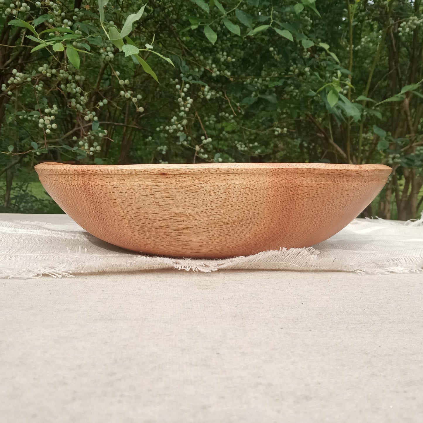 Handmade Oak Wood Bowl - Natural Edge Turned Wood Salad Bowl - Handcrafted Wooden Centerpiece for the Table -Housewarming Gift for Couple