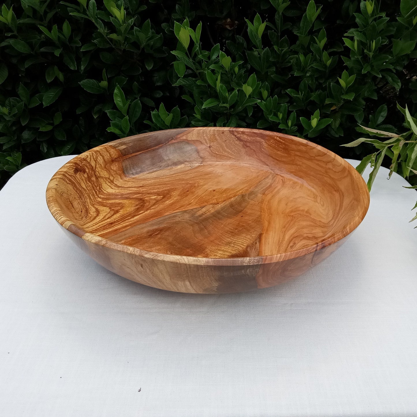 22" Handmade Pecan Wood Burl Bowl - Extra Large Decorative Wooden Centerpiece for Conference Table - Rare Oversized Turned Wood Bowl - Unique Art