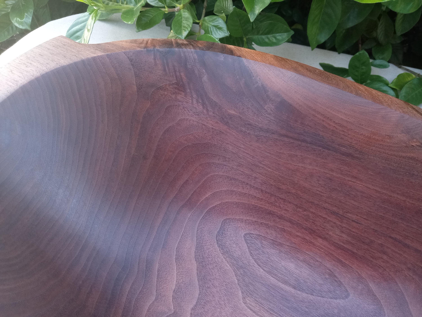 22" Black Walnut Wood Bowl with Burl Detail - Handmade Footed Wooden Dough Bowl - Centerpiece for the Table - Wedding Gift for the Home