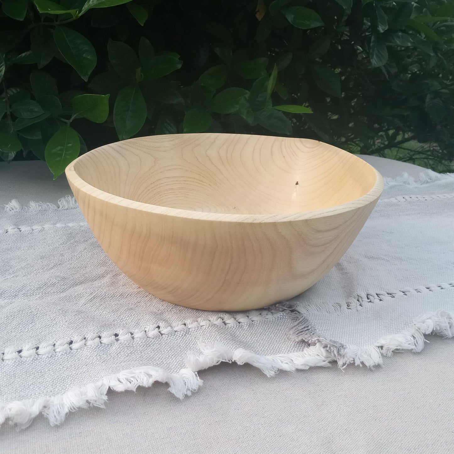 Turned Hackberry Wood Salad Bowl - 10" Handcrafted Wooden Bowl - Wood Kitchen Decor - Unique Wedding Gifts - Housewarming Gift for Couple