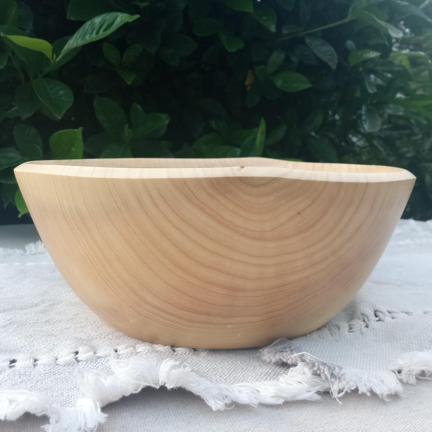 Turned Hackberry Wood Salad Bowl - 10" Handcrafted Wooden Bowl - Wood Kitchen Decor - Unique Wedding Gifts - Housewarming Gift for Couple