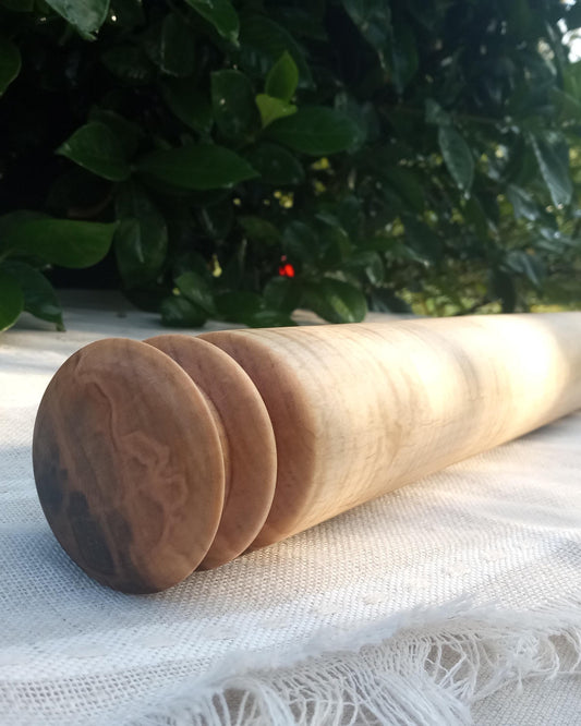 Wooden Rolling Pin Turned from Highly Figured Curly Maple Wood - Chef Gifts - For the Baker - Functional Kitchen Wall Decor - Farmhouse