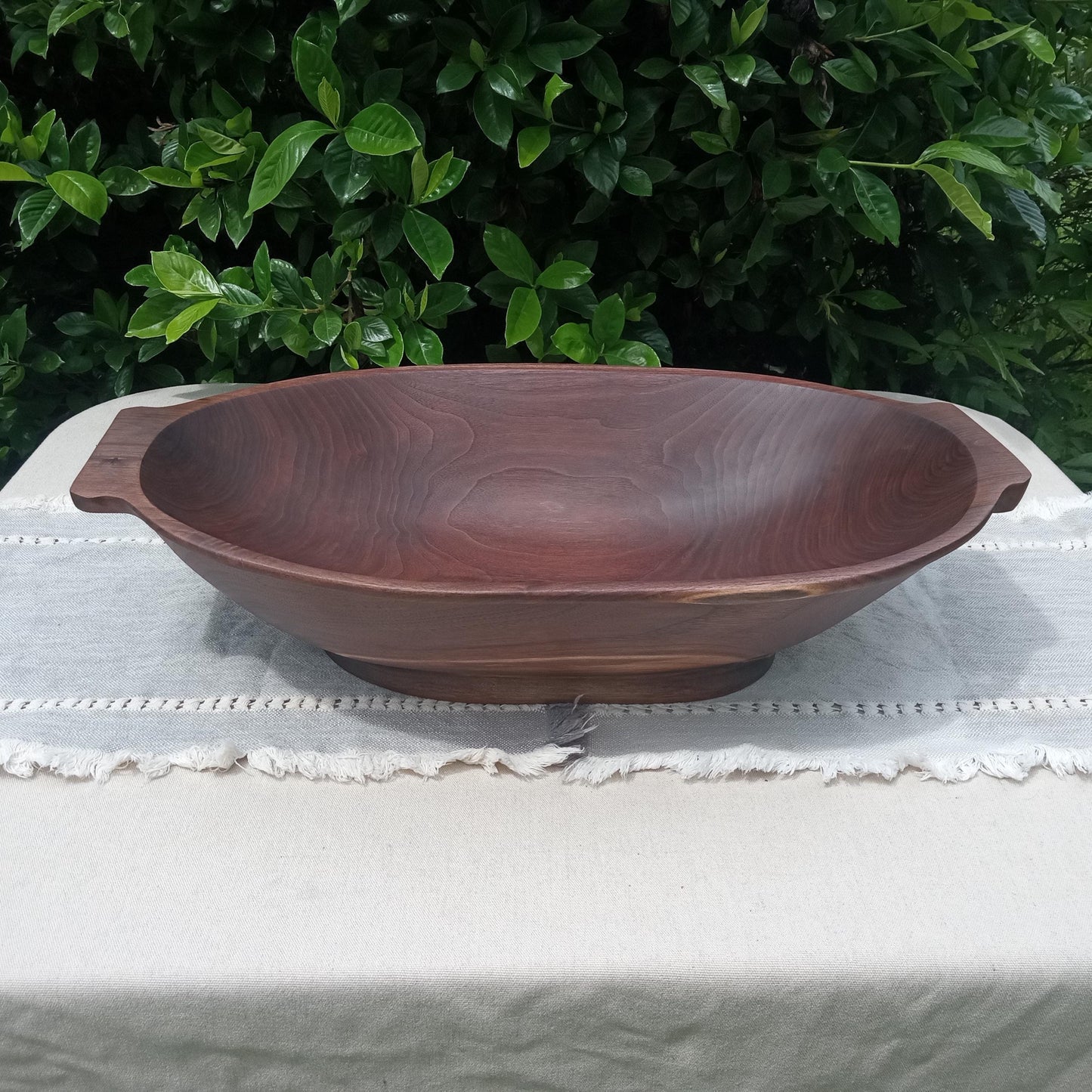 23" Walnut Wood Bowl - Handcrafted Wood Dough Bowl - Large Wooden Serving Bowl - Wood Centerpiece for the Table - Wedding Gift for the Home