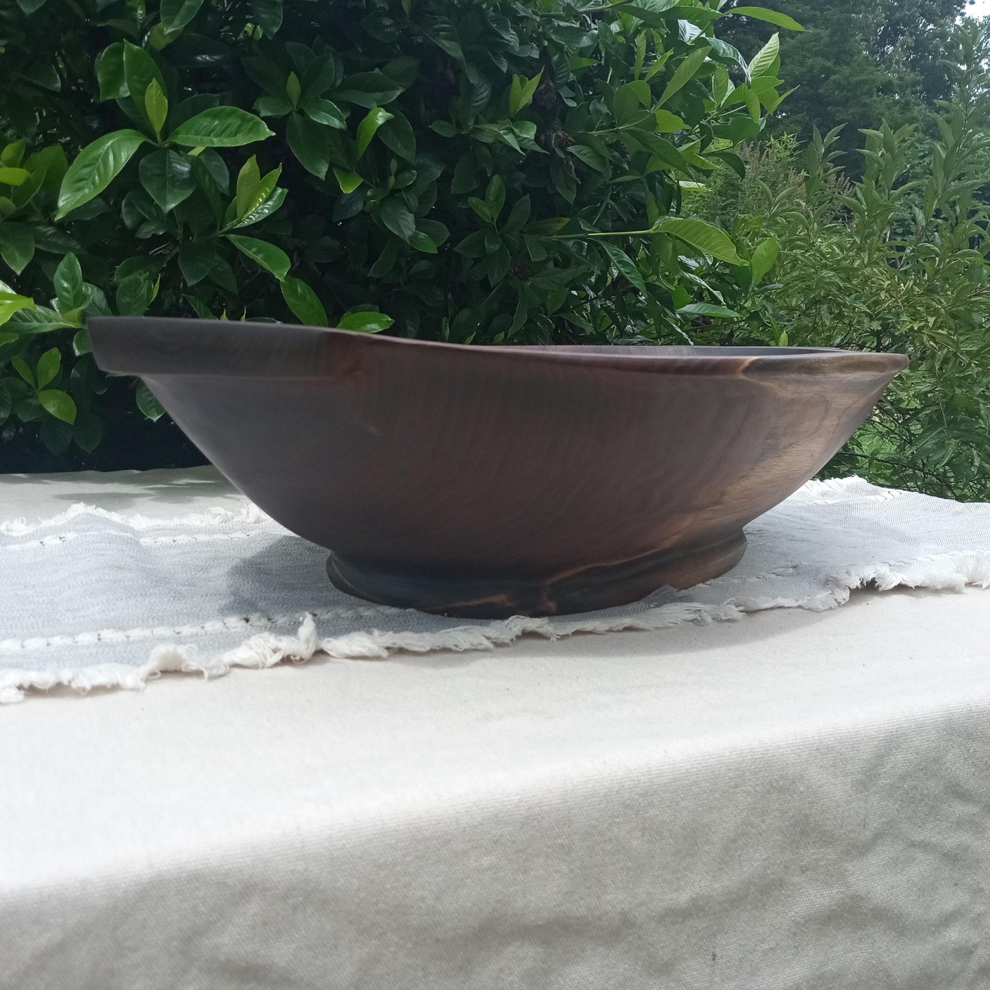 23" Walnut Wood Bowl - Handcrafted Wood Dough Bowl - Large Wooden Serving Bowl - Wood Centerpiece for the Table - Wedding Gift for the Home