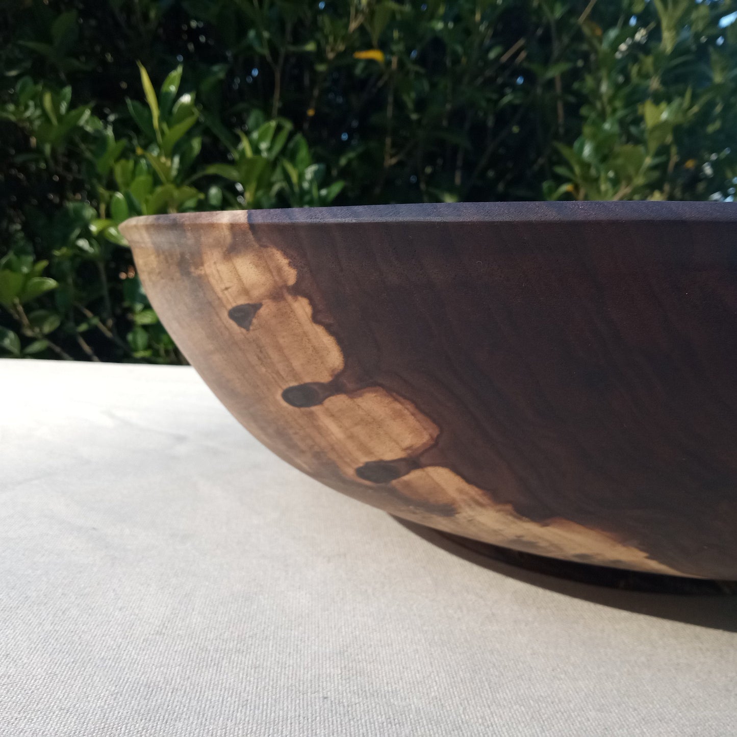 Extra-Large 20" Black Walnut Wood Salad Bowl - Unique Handmade Wooden Serving Bowl - Rare Turned Wood Centerpiece - Oversized OOAK Wood Bowl