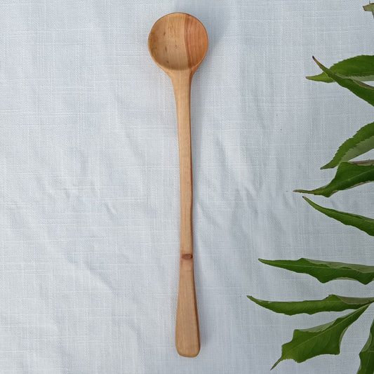 Pecan Wood Spoon - Small Wooden Serving Scoop - Handmade Spoon with Curved Handle - Kitchen Utensils - Serve Ware Gift for the Cook under 30