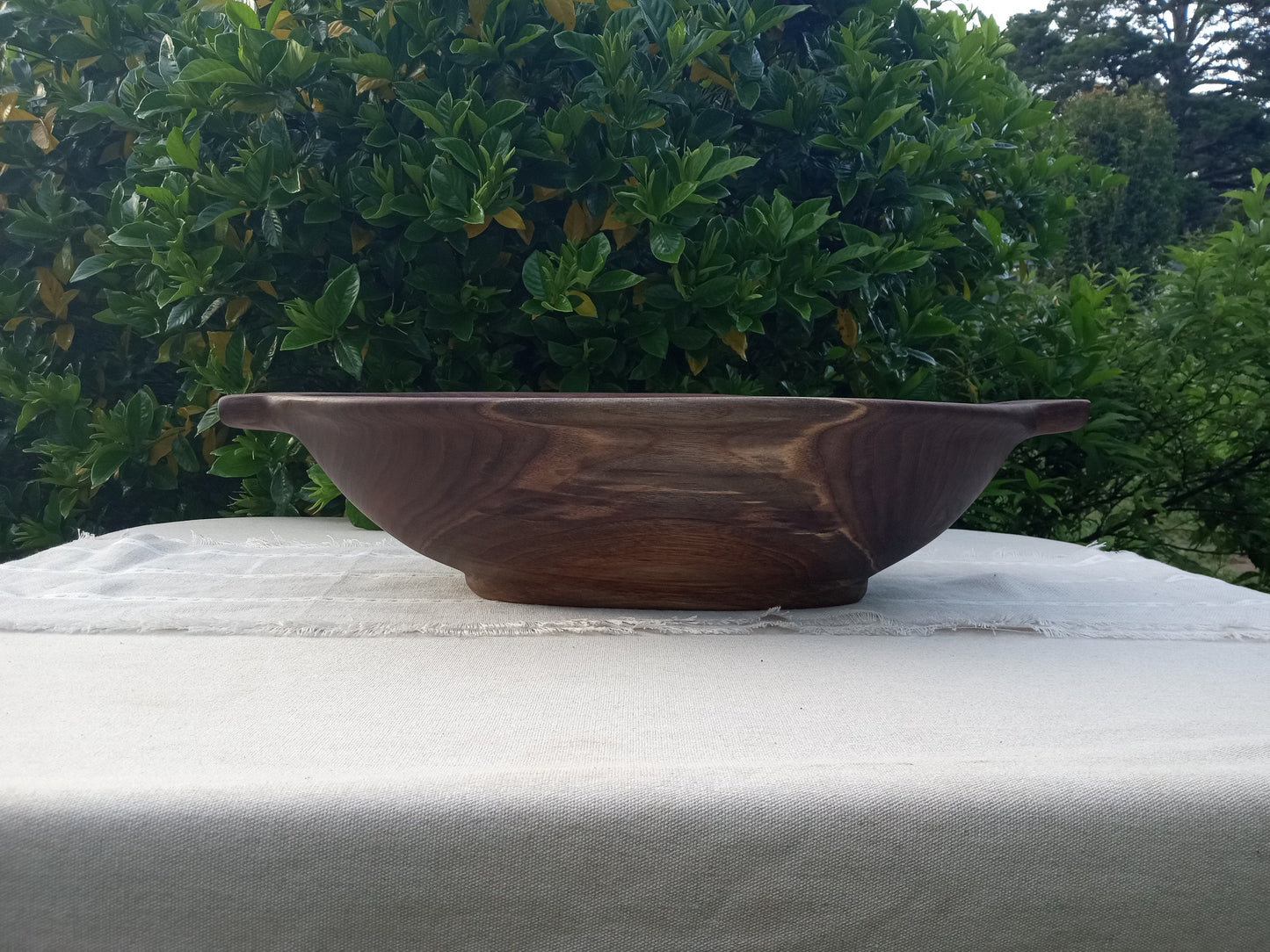 Handcrafted Wooden Dough Bowl - 23" Colonial Style Black Walnut Wood Bread Bowl - Wooden Serving Bowl - Wood Centerpiece for the Table