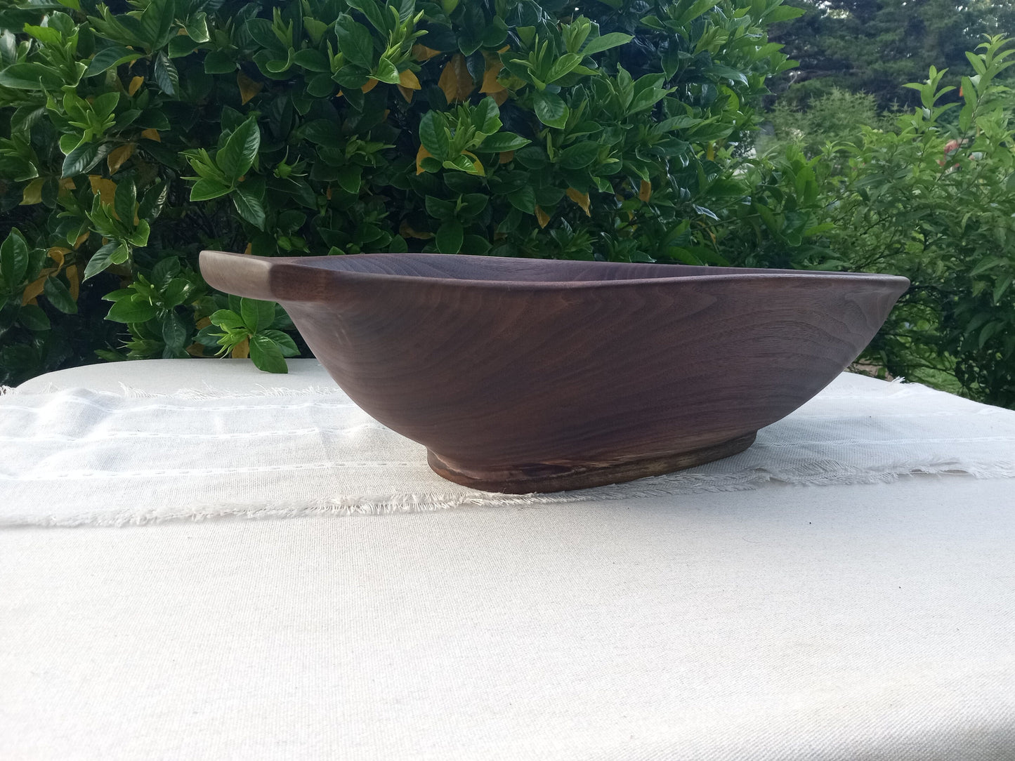 Handcrafted Wooden Dough Bowl - 23" Colonial Style Black Walnut Wood Bread Bowl - Wooden Serving Bowl - Wood Centerpiece for the Table