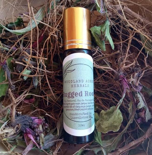 Rugged Roots Vetiver Essential Oil Cologne Roll-On for Men with Juniper & Geranium - Natural Fragrance Roller - Birthday Gift for Him