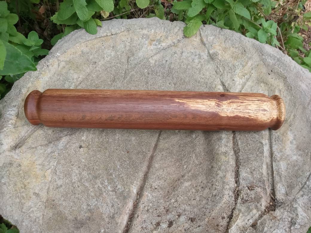 Wooden Rolling Pin - Figured Pecan Wood Roller - For the Baker - Chef Gifts - Thick Wooden Pastry Roller - Functional Kitchen Wall Decor