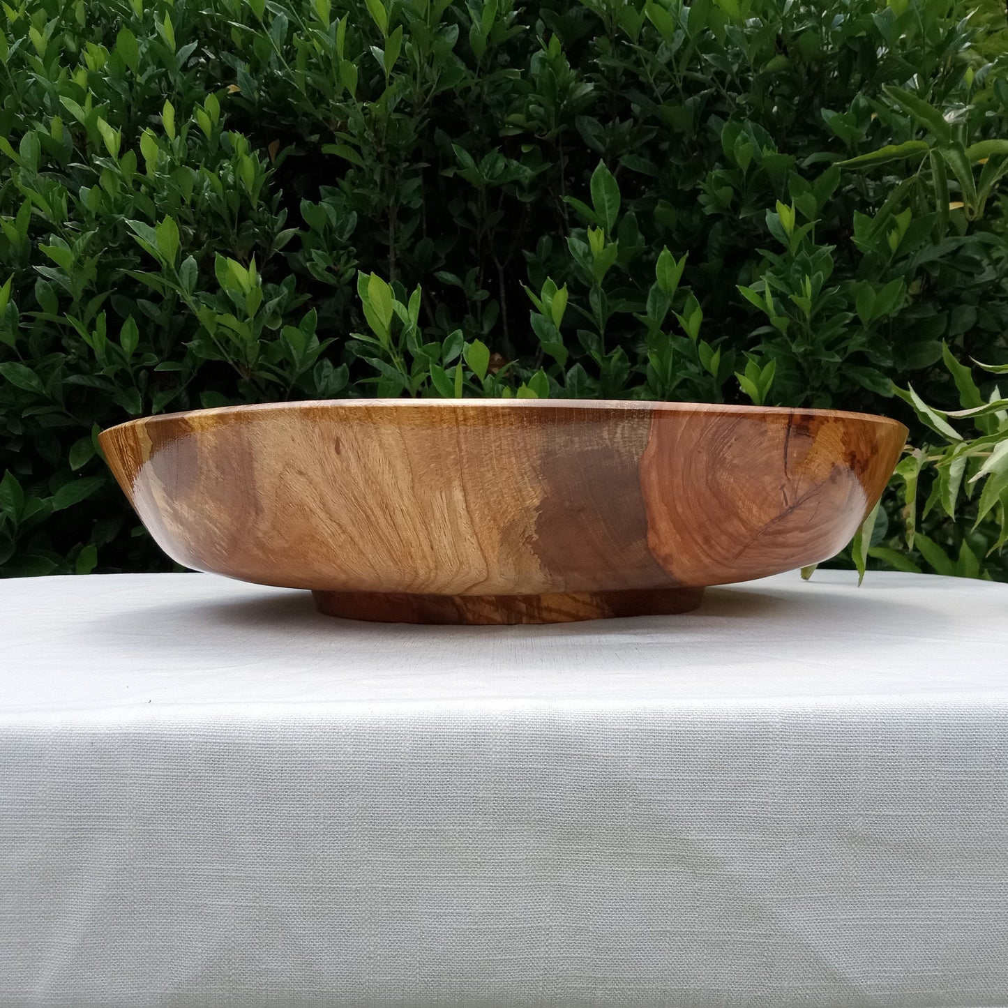 22" Handmade Pecan Wood Burl Bowl - Extra Large Decorative Wooden Centerpiece for Conference Table - Rare Oversized Turned Wood Bowl - Unique Art