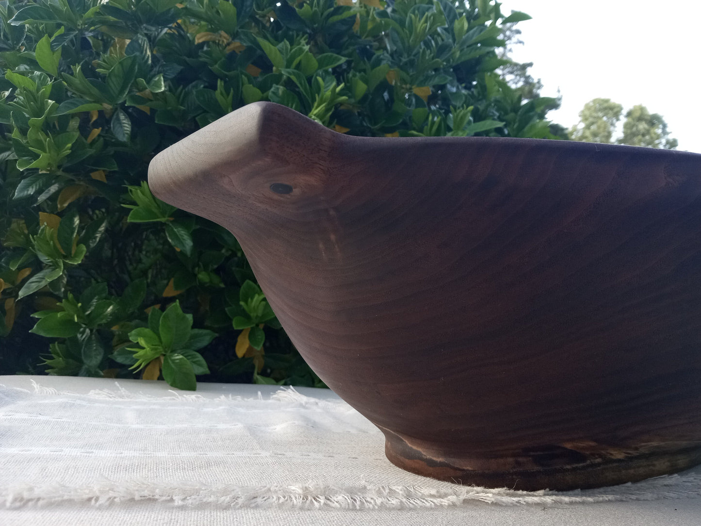 Handcrafted Wooden Dough Bowl - 23" Colonial Style Black Walnut Wood Bread Bowl - Wooden Serving Bowl - Wood Centerpiece for the Table