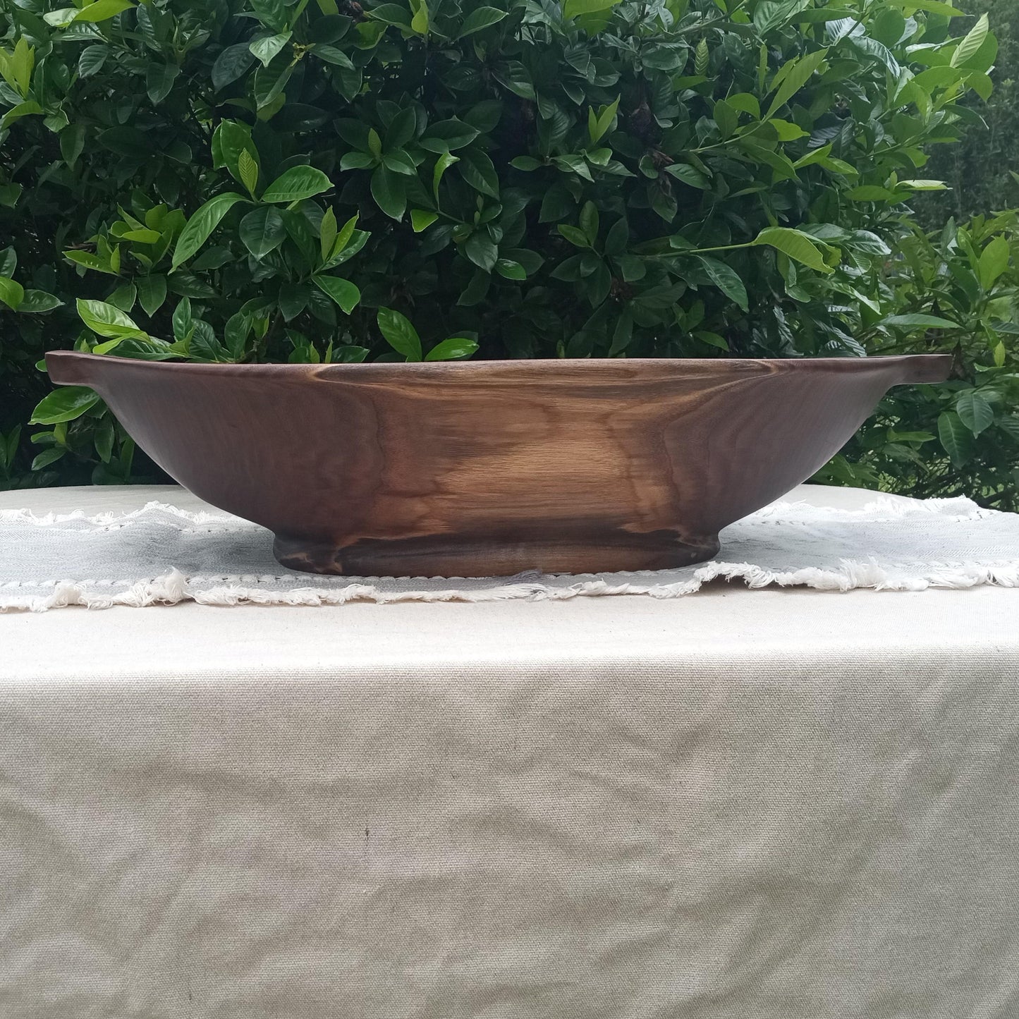 23" Walnut Wood Bowl - Handcrafted Wood Dough Bowl - Large Wooden Serving Bowl - Wood Centerpiece for the Table - Wedding Gift for the Home