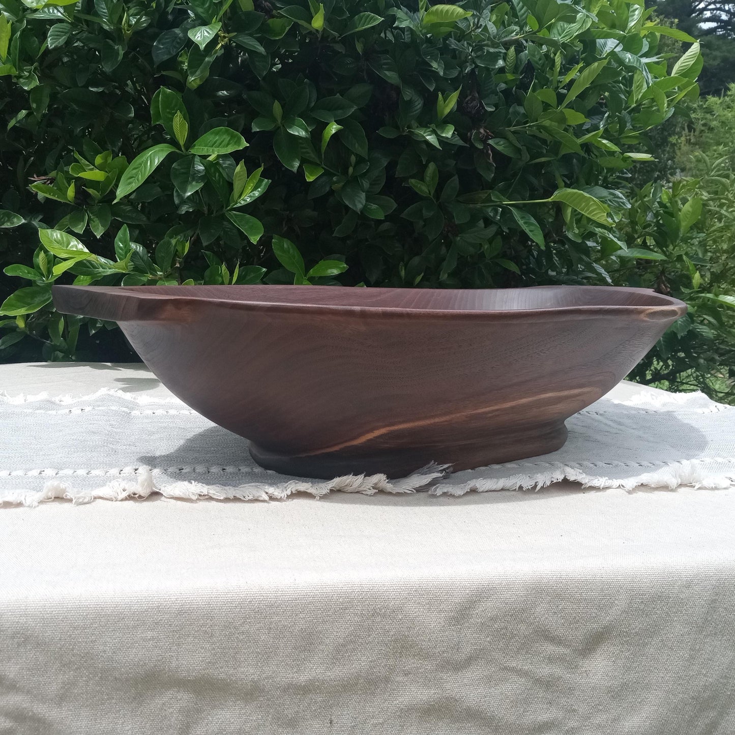 23" Walnut Wood Bowl - Handcrafted Wood Dough Bowl - Large Wooden Serving Bowl - Wood Centerpiece for the Table - Wedding Gift for the Home