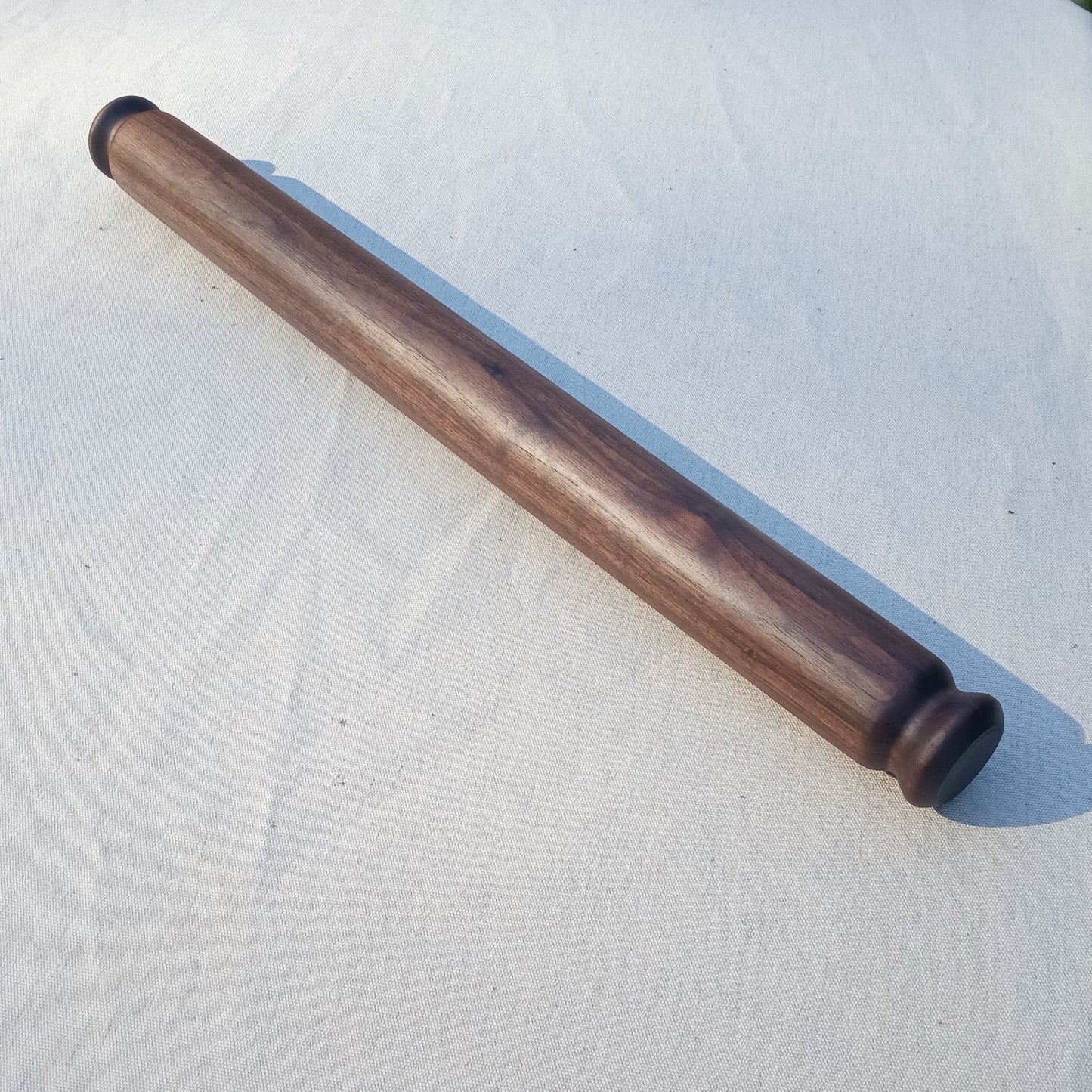 Wooden Rolling Pin Turned from Black Walnut Wood - Gifts for the Baker - Handmade Blunt End Pastry Roller - Functional Kitchen Wall Decor