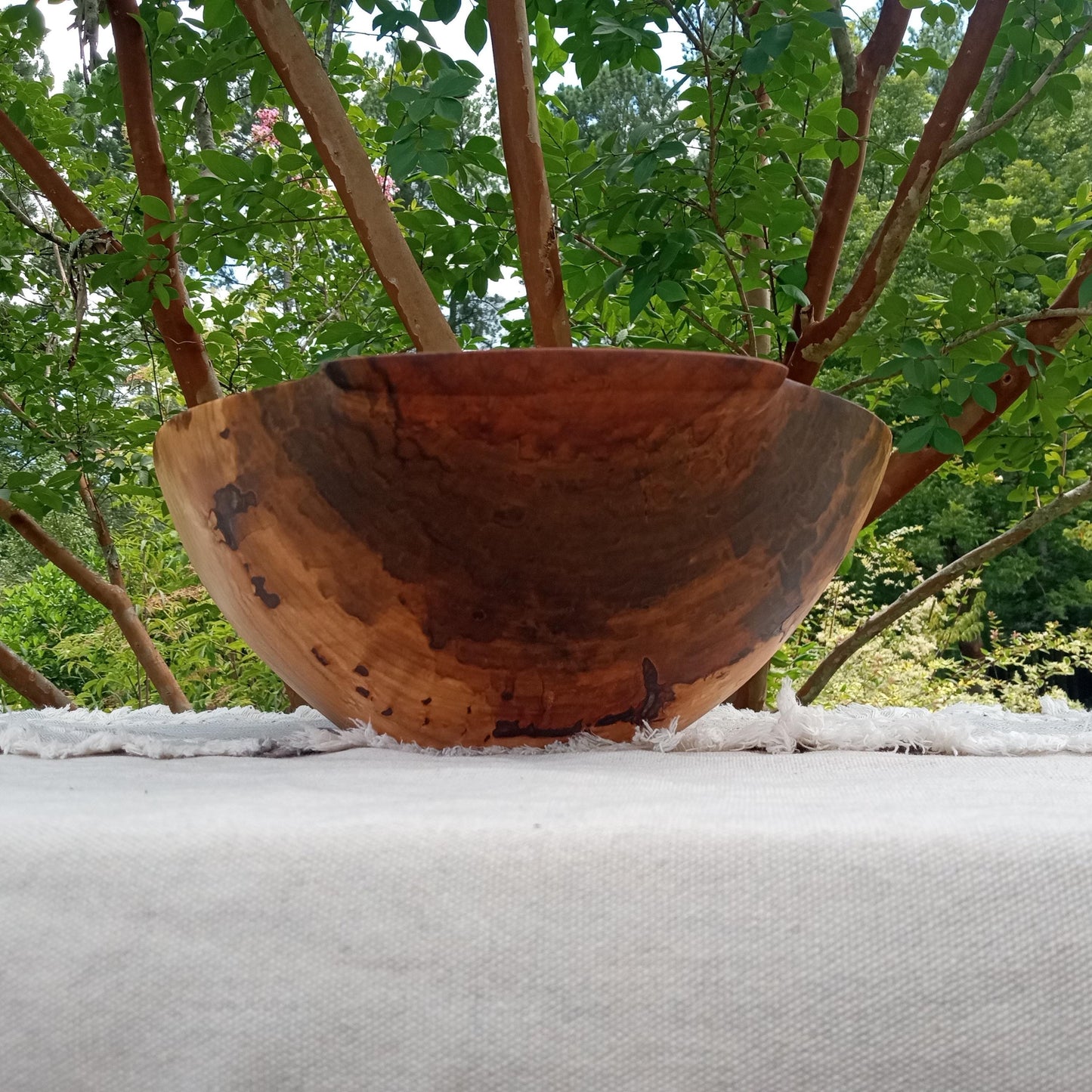 Food Safe Dough Bowl - Handmade Maple Wood Bowl - Unique Gift for Mom - Figured Wood Centerpiece Bowl for the Table