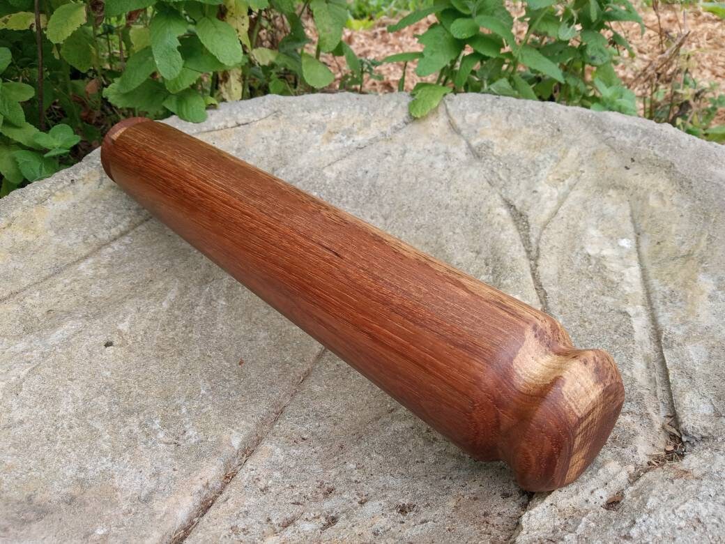 Wooden Rolling Pin - Figured Pecan Wood Roller - For the Baker - Chef Gifts - Thick Wooden Pastry Roller - Functional Kitchen Wall Decor