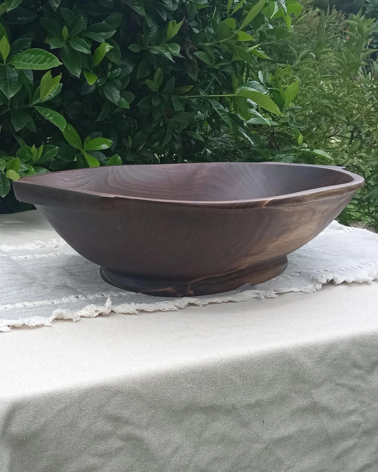 23" Walnut Wood Bowl - Handcrafted Wood Dough Bowl - Large Wooden Serving Bowl - Wood Centerpiece for the Table - Wedding Gift for the Home