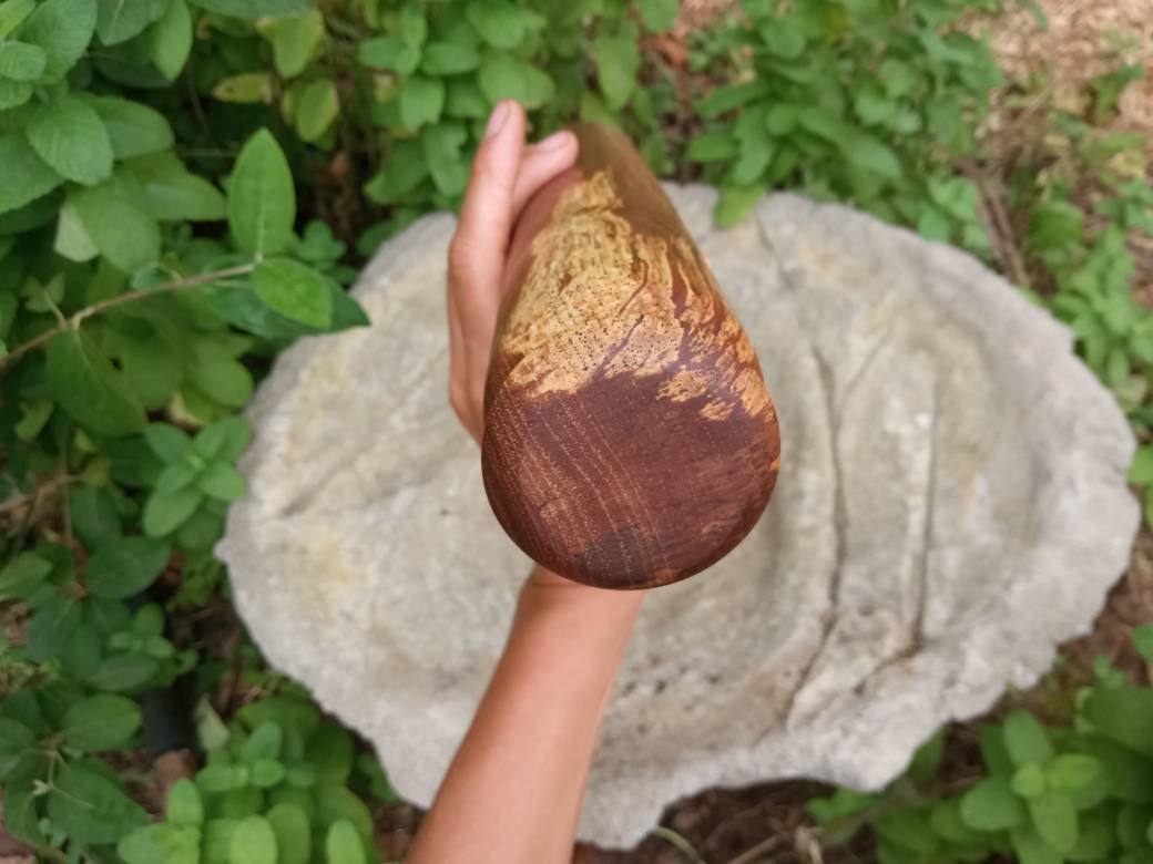 Wooden Rolling Pin - Figured Pecan Wood Roller - For the Baker - Chef Gifts - Thick Wooden Pastry Roller - Functional Kitchen Wall Decor