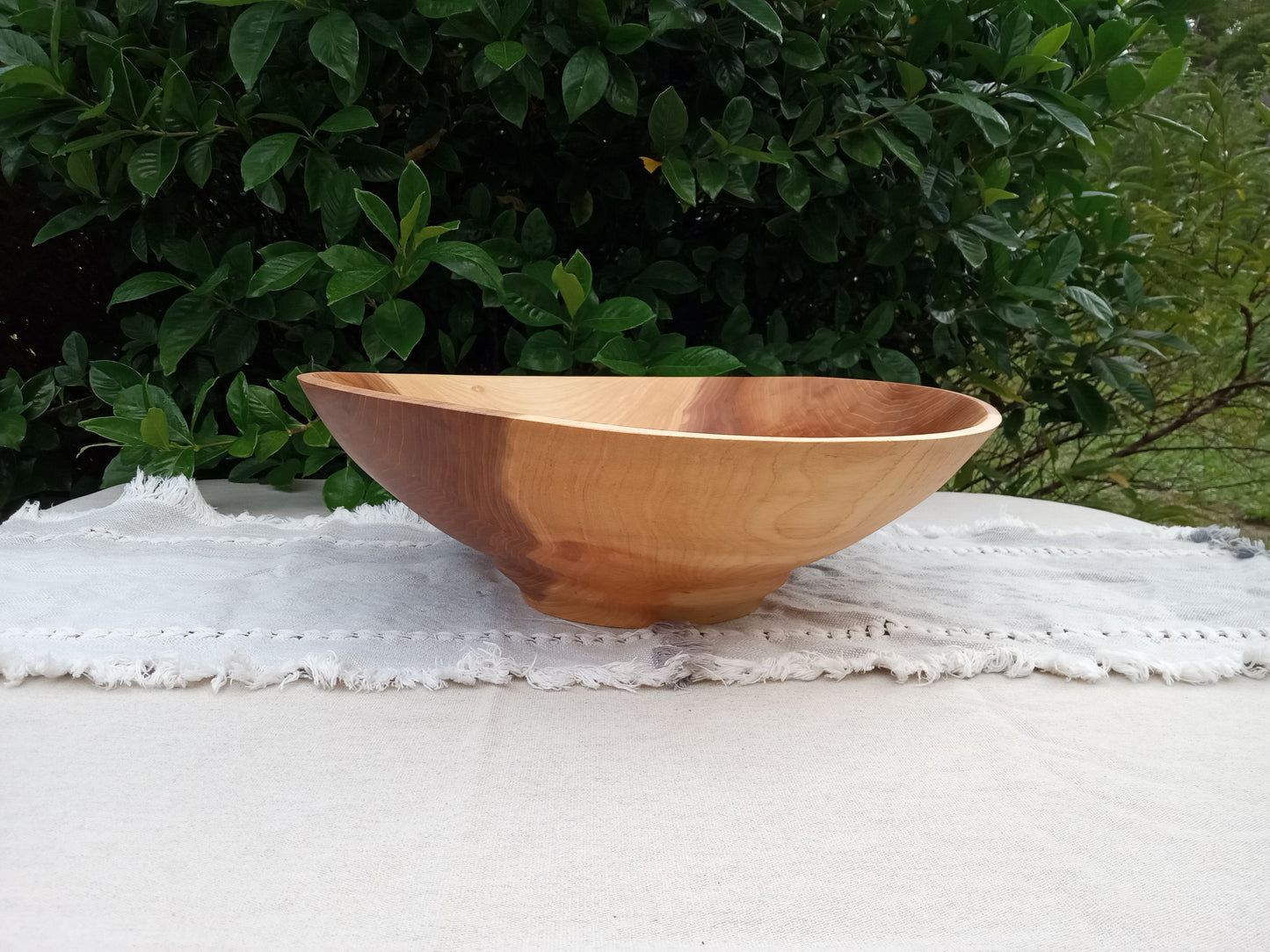 16" Natural Edge Wooden Salad Bowl - Handmade Elm Wood Bowl - Unique Wooden Serving Bowl for the Kitchen - Gift for Her