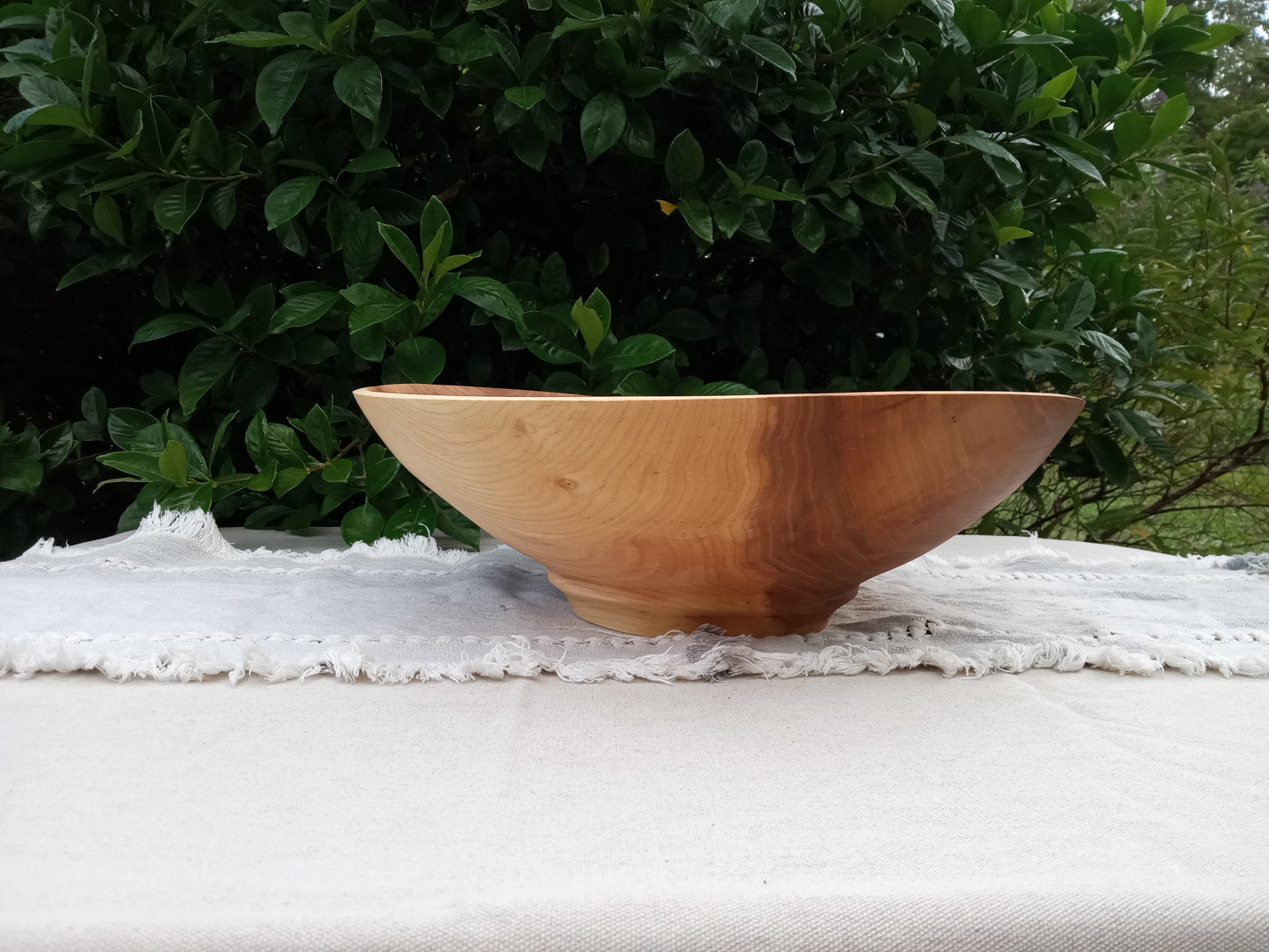 16" Natural Edge Wooden Salad Bowl - Handmade Elm Wood Bowl - Unique Wooden Serving Bowl for the Kitchen - Gift for Her