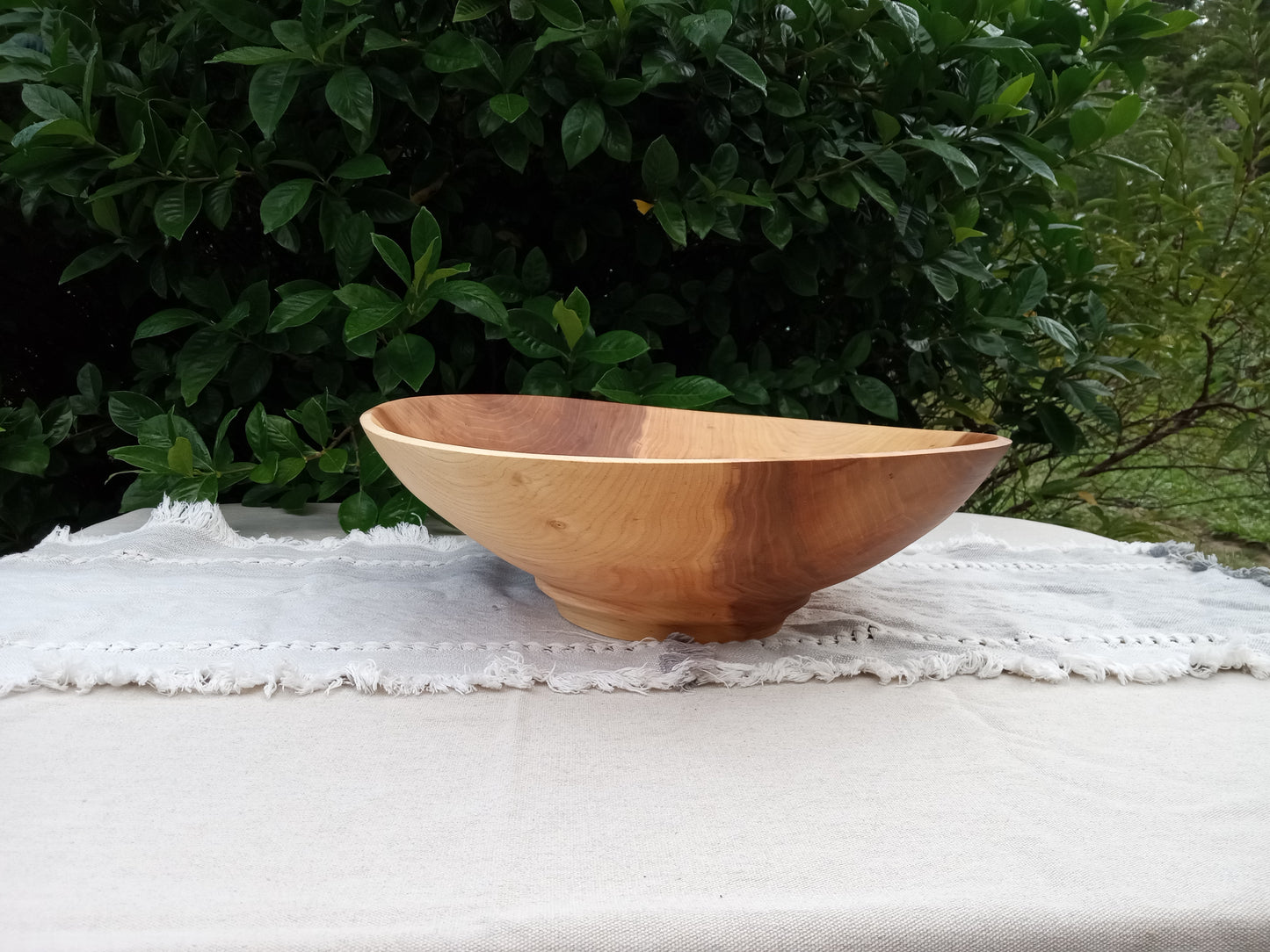 16" Natural Edge Wooden Salad Bowl - Handmade Elm Wood Bowl - Unique Wooden Serving Bowl for the Kitchen - Gift for Her