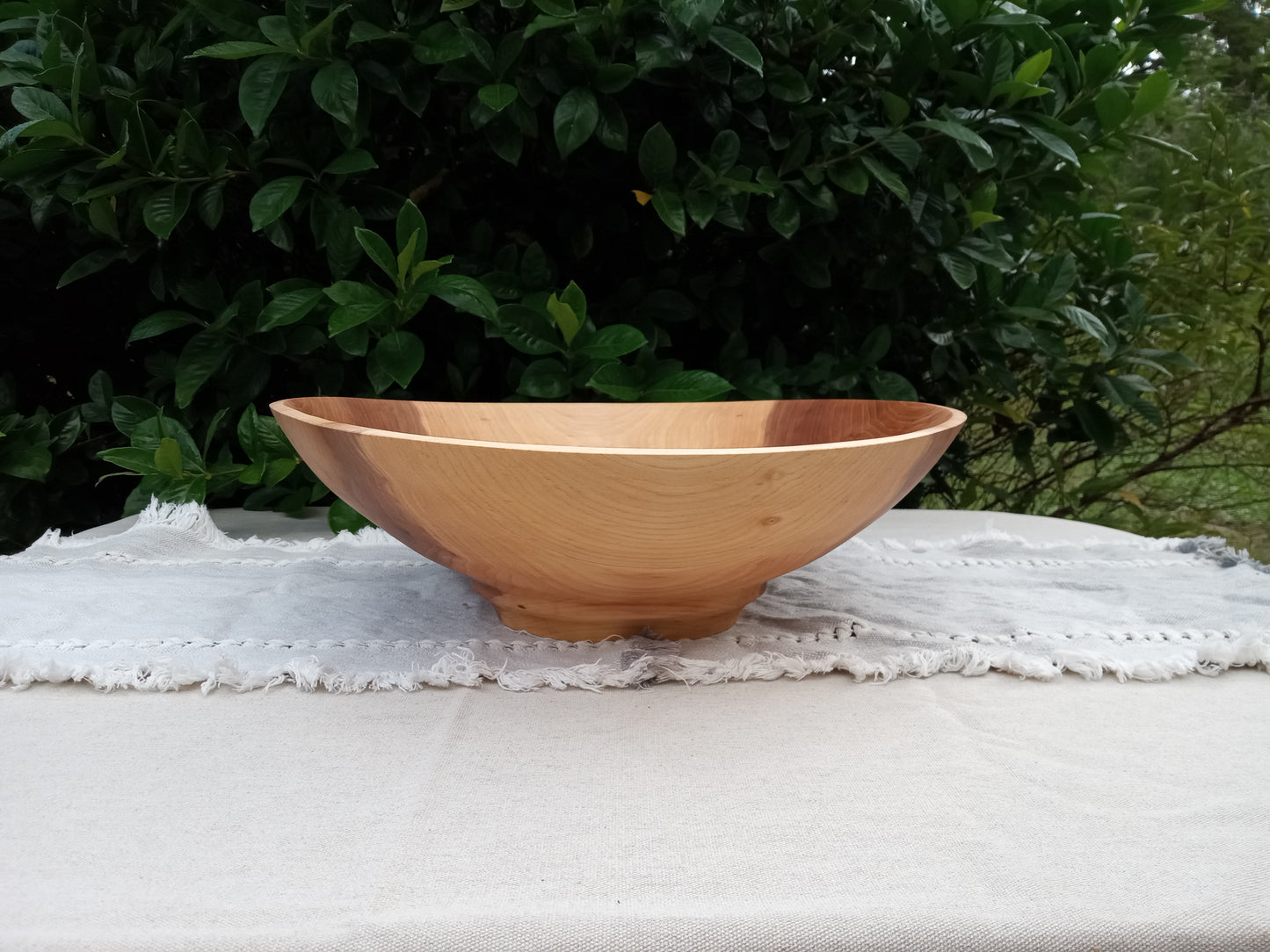 16" Natural Edge Wooden Salad Bowl - Handmade Elm Wood Bowl - Unique Wooden Serving Bowl for the Kitchen - Gift for Her