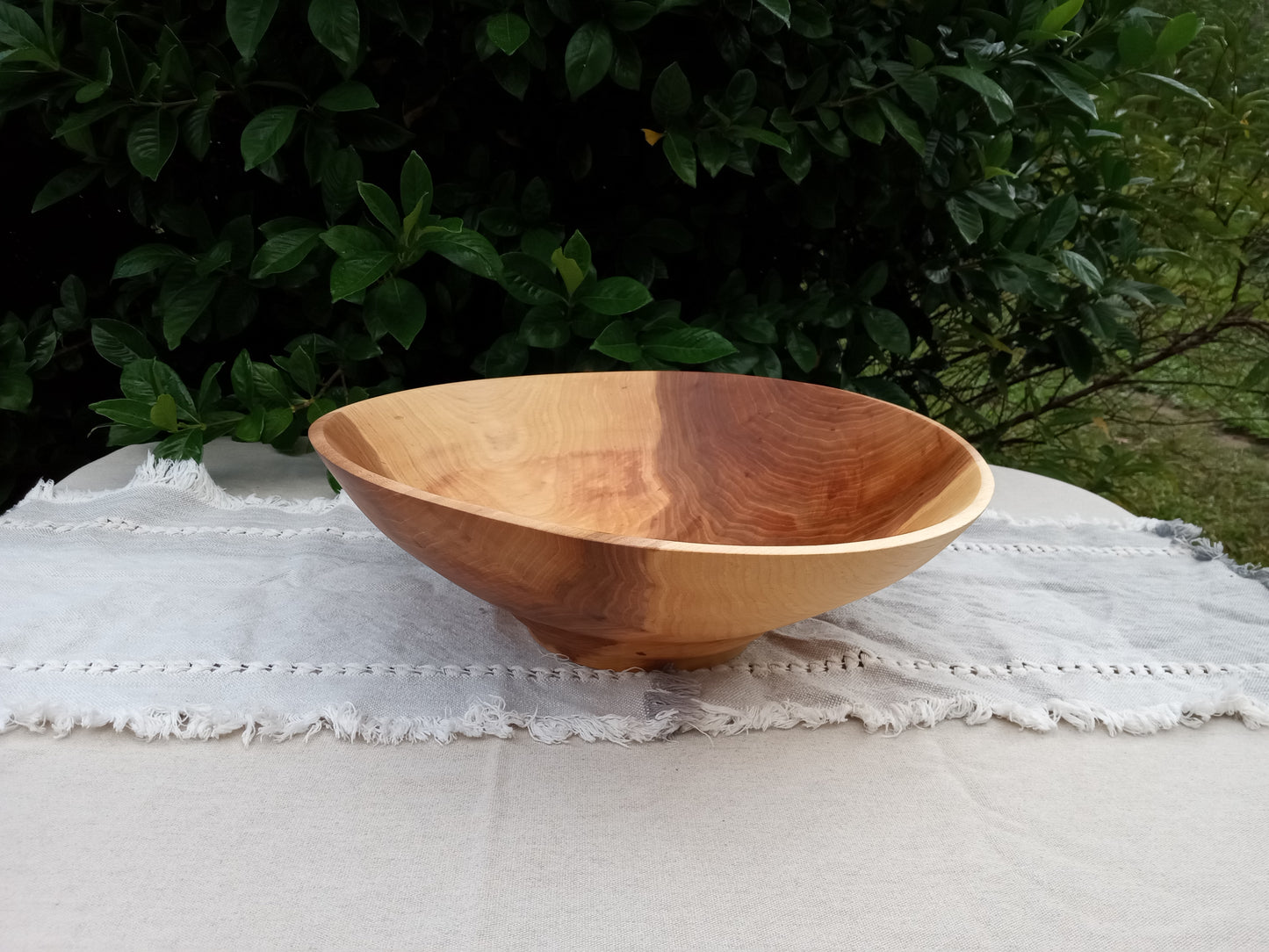 16" Natural Edge Wooden Salad Bowl - Handmade Elm Wood Bowl - Unique Wooden Serving Bowl for the Kitchen - Gift for Her