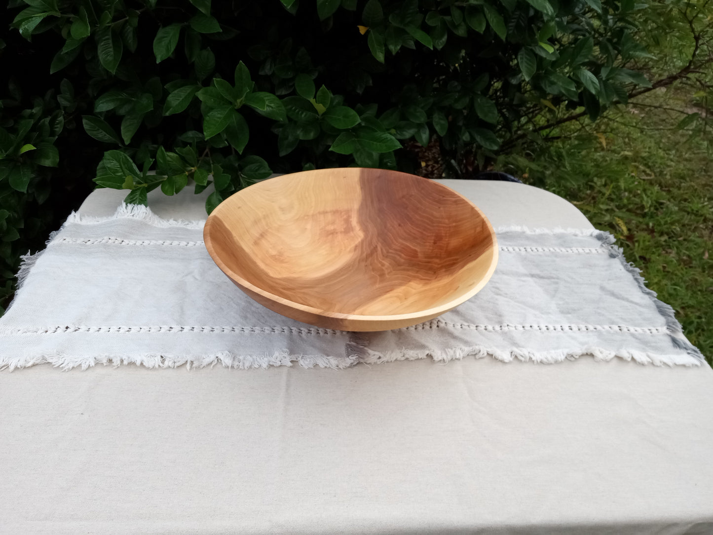 16" Natural Edge Wooden Salad Bowl - Handmade Elm Wood Bowl - Unique Wooden Serving Bowl for the Kitchen - Gift for Her