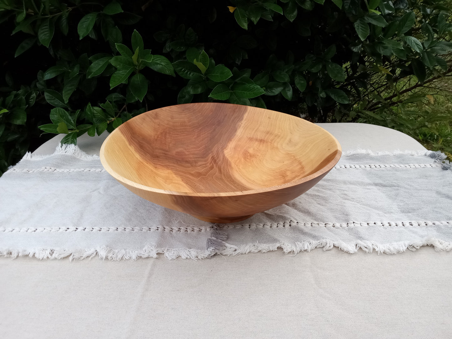 16" Natural Edge Wooden Salad Bowl - Handmade Elm Wood Bowl - Unique Wooden Serving Bowl for the Kitchen - Gift for Her