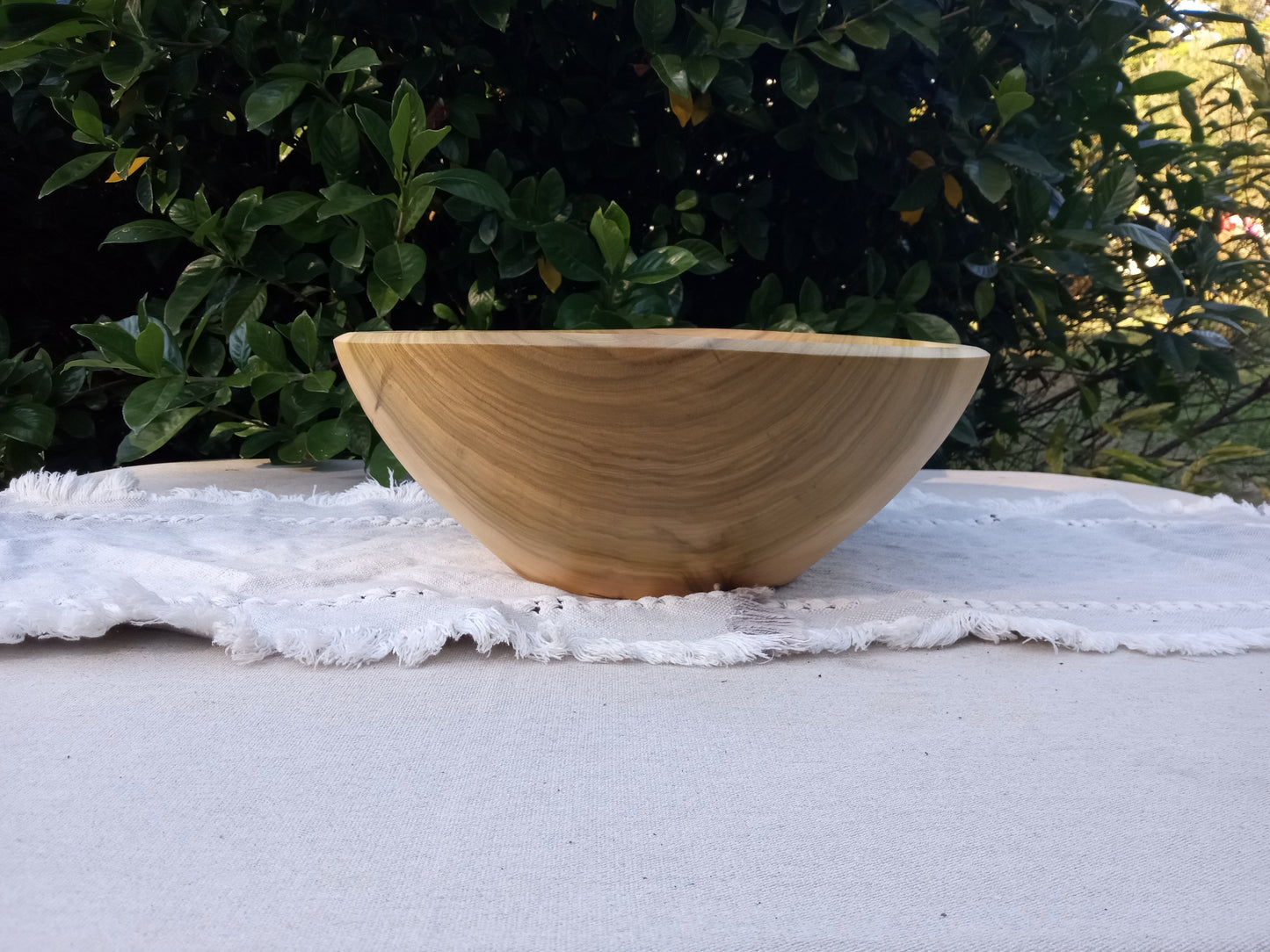 Large Handmade Wooden Bowl - 14" Tulip Poplar Wood Bowl for the Table - Unique Handcrafted Natural Centerpiece