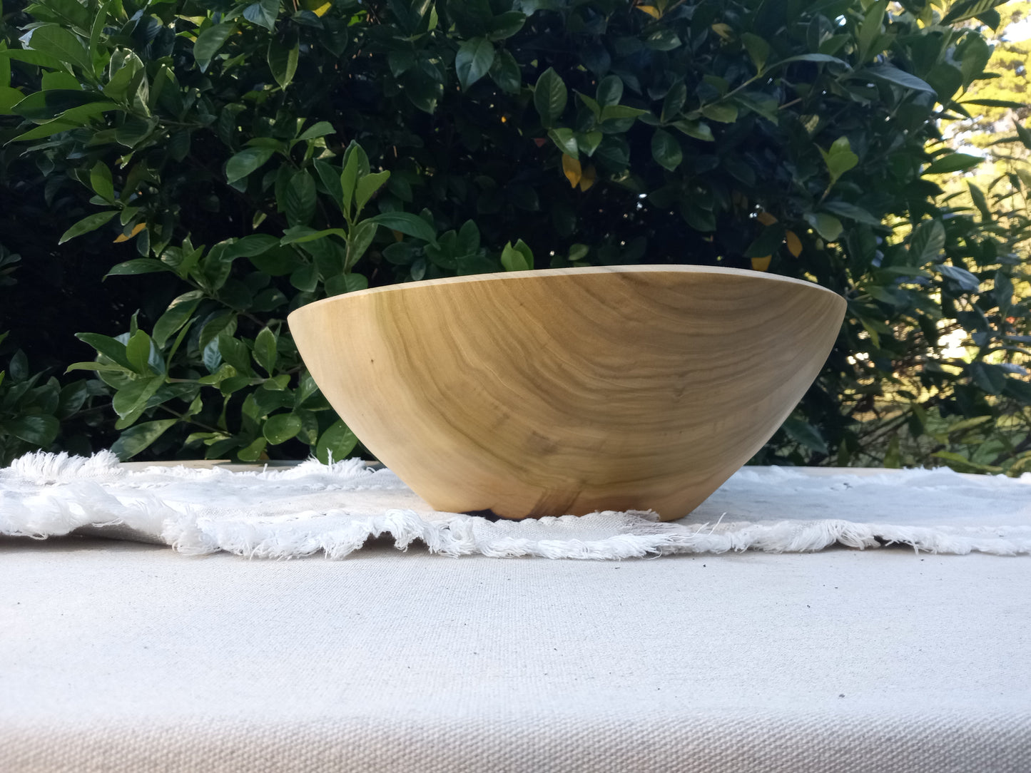 Large Handmade Wooden Bowl - 14" Tulip Poplar Wood Bowl for the Table - Unique Handcrafted Natural Centerpiece