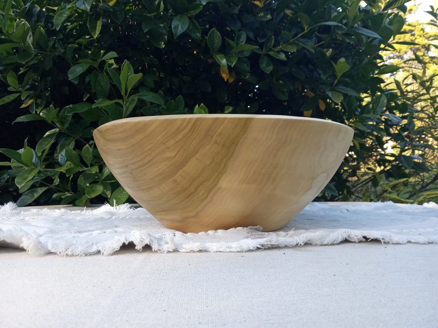 Large Handmade Wooden Bowl - 14" Tulip Poplar Wood Bowl for the Table - Unique Handcrafted Natural Centerpiece