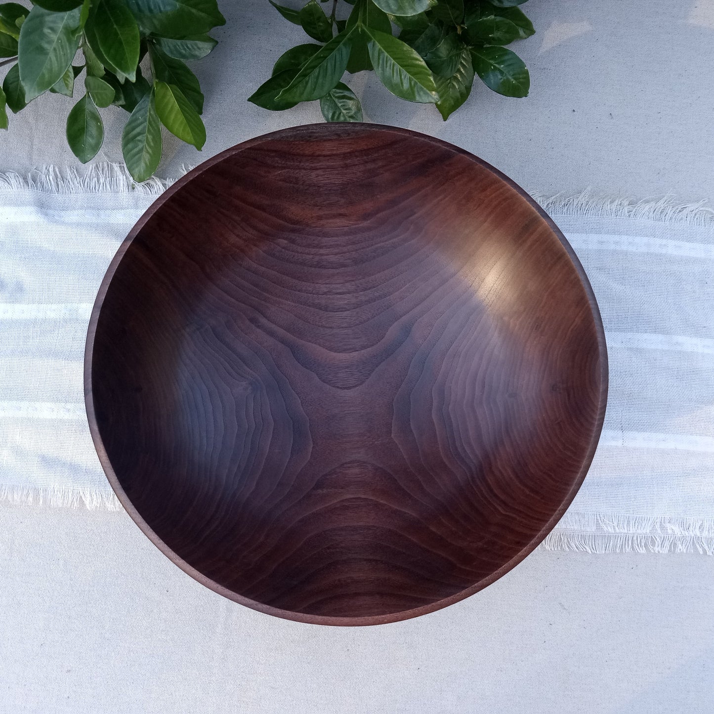 15" Black Walnut Wood Serving Bowl - Handcrafted Wooden Pedestal Bowl - Unique Handmade Decorative Centerpiece Bowl for the Table