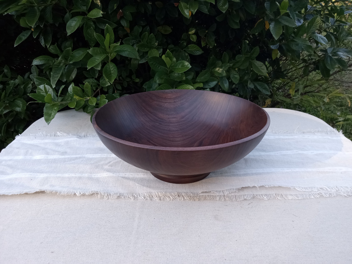 15" Black Walnut Wood Serving Bowl - Handcrafted Wooden Pedestal Bowl - Unique Handmade Decorative Centerpiece Bowl for the Table