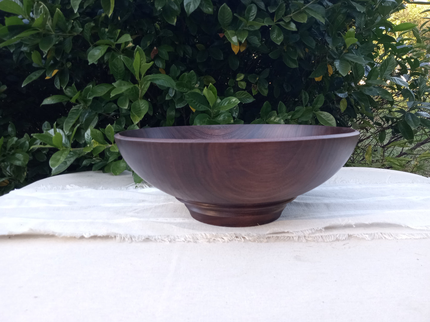 15" Black Walnut Wood Serving Bowl - Handcrafted Wooden Pedestal Bowl - Unique Handmade Decorative Centerpiece Bowl for the Table