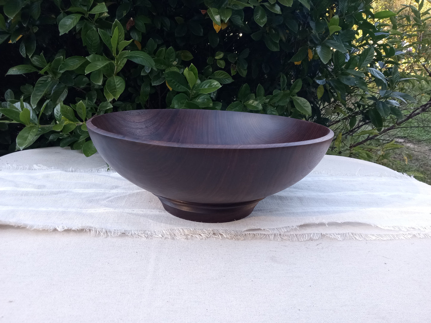 15" Black Walnut Wood Serving Bowl - Handcrafted Wooden Pedestal Bowl - Unique Handmade Decorative Centerpiece Bowl for the Table